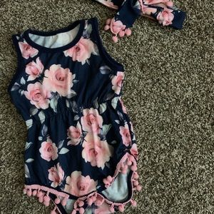 Floral baby romper
